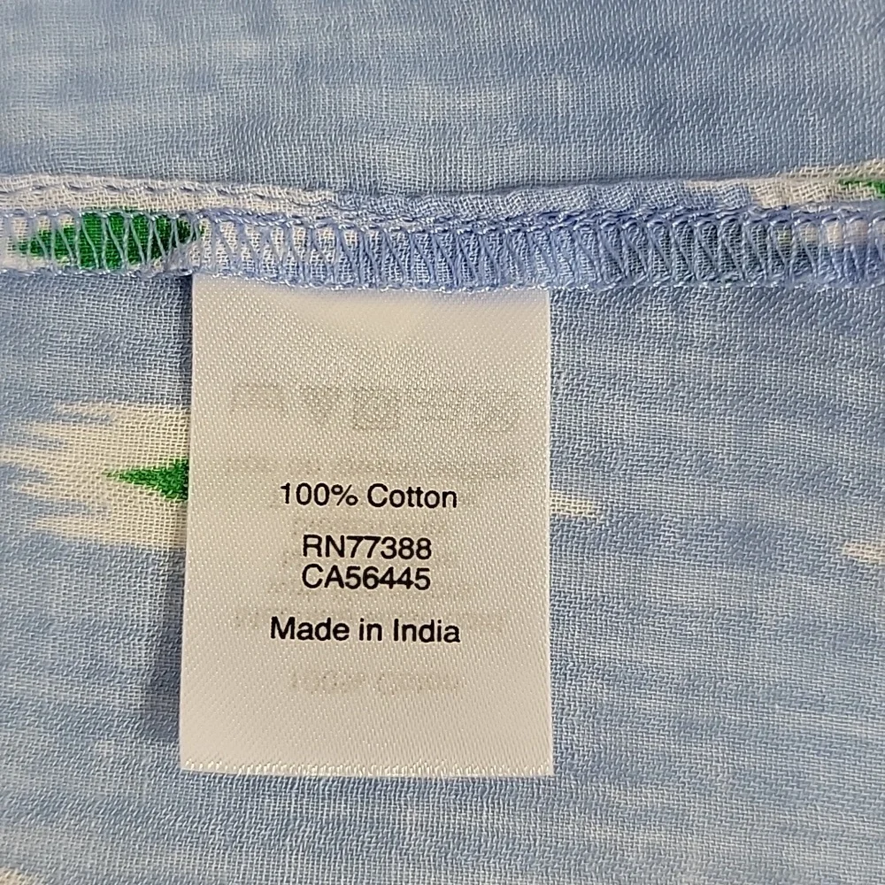 J. Crew Women's Blue White Green W/ Bow Accent Sleeveless Top, L NWT - Picture 6 of 7